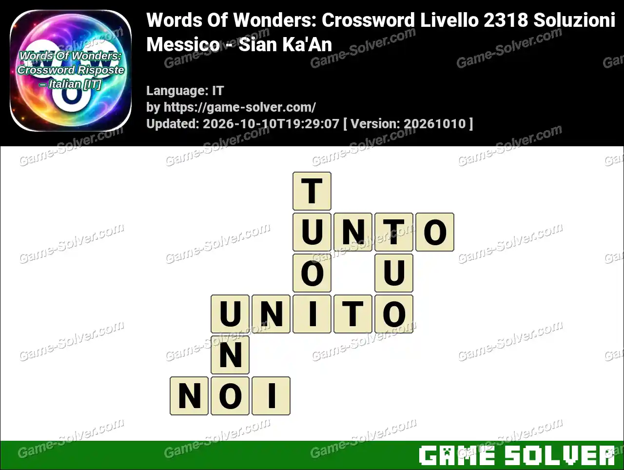 Words Of Wonders: Crossword Livello 2318 Soluzioni – Messico – Sian Ka’An